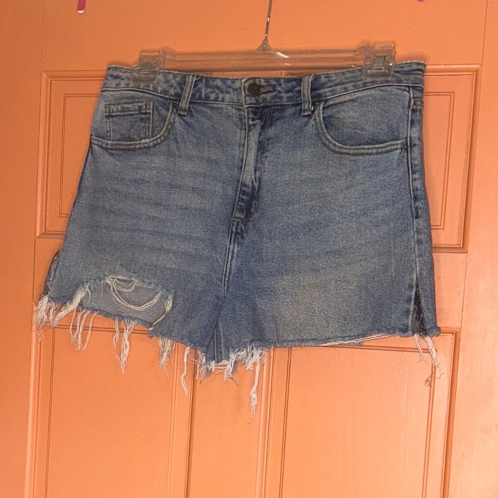 Cello Classic Blue Frayed Jean Shorts